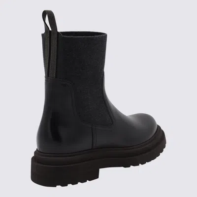 Brunello Cucinelli Precious Loop Detail Ankle Boots In Black