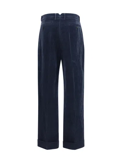 Valentino Trousers Featuring Pleated Design And Belt Loops In Blue