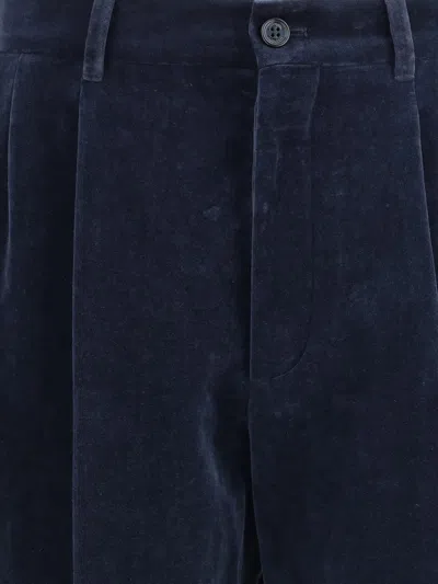 Valentino Trousers Featuring Pleated Design And Belt Loops In Blue
