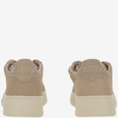 Autry Beige Suede Medalist Low Sneakers With Lace-up Front In Neutral