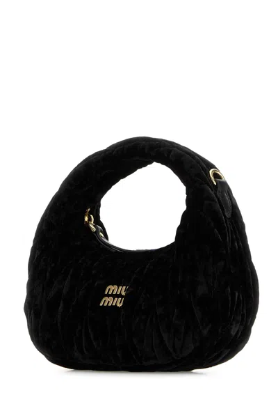 Miu Miu Black Velvet Mini Wander Handbag