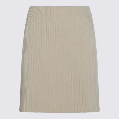 Jil Sander Ribbed Texture Elastic Waistband Skirts In Neutral
