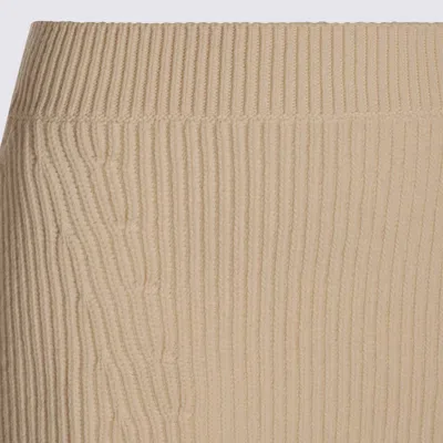 Jil Sander Ribbed Texture Elastic Waistband Skirts In Neutral