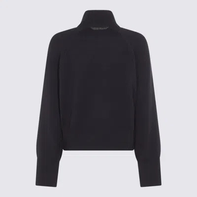 Brunello Cucinelli Ribbed Turtleneck Knitwear Long Sleeves In Black