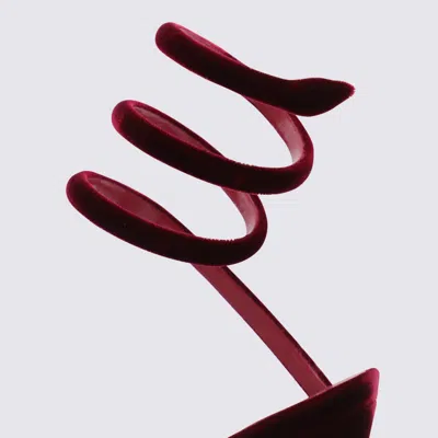 René Caovilla Red Velvet Sandals