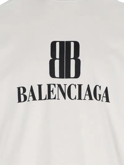Balenciaga Cotton Tshirt With Logo Print