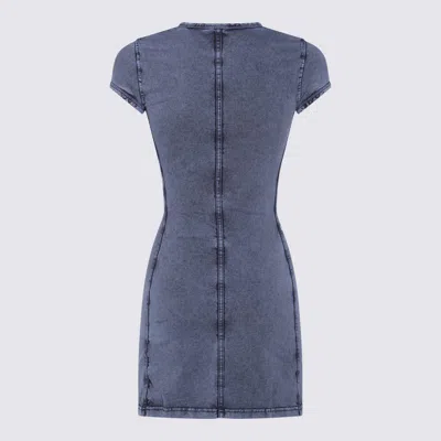 Diesel Mini Dress In Denim-look Jersey In Blue