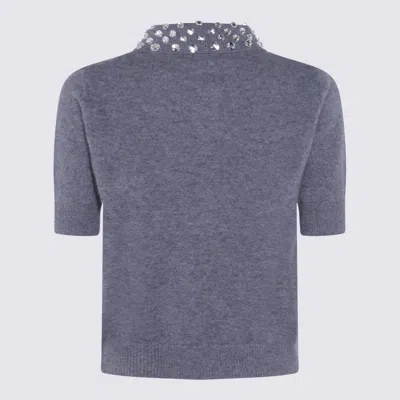 Blumarine Grey Wool Polo Shirt