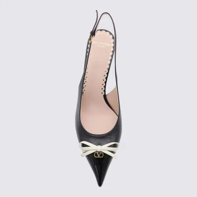 Valentino Garavani Leather Slingback With Patent Leather Toe