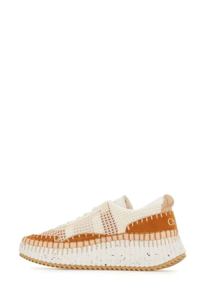 Chloé Natural Nama Trainer In Recycled Nylon Women