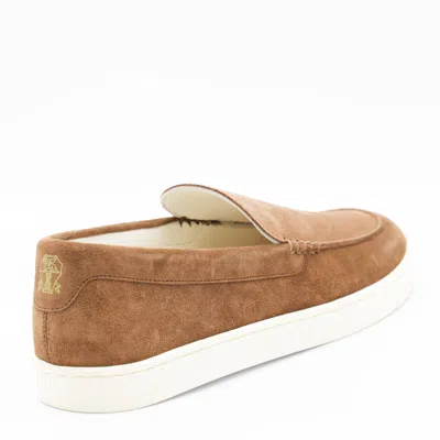 Brunello Cucinelli Brown Leather Loafers In Brown