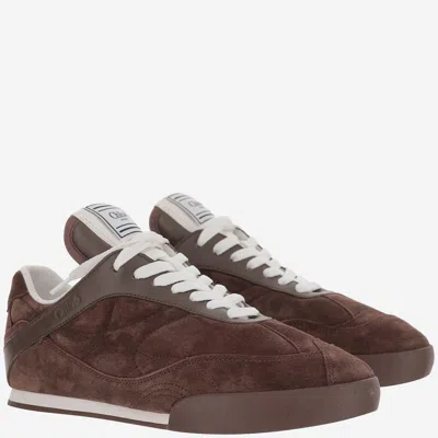 Chloé Kick Chocolate Sneakers In Suede