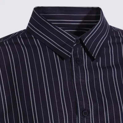 Balenciaga Striped Shirt In Blue
