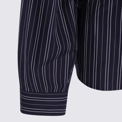 Balenciaga Striped Shirt In Blue