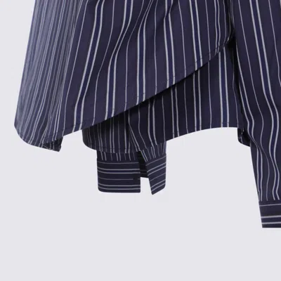 Balenciaga Striped Shirt In Blue