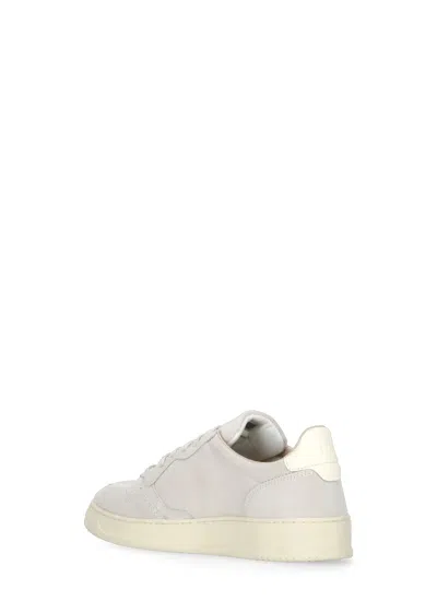 Autry Leather Low-top Sneakers With Perforated Toe Box In White