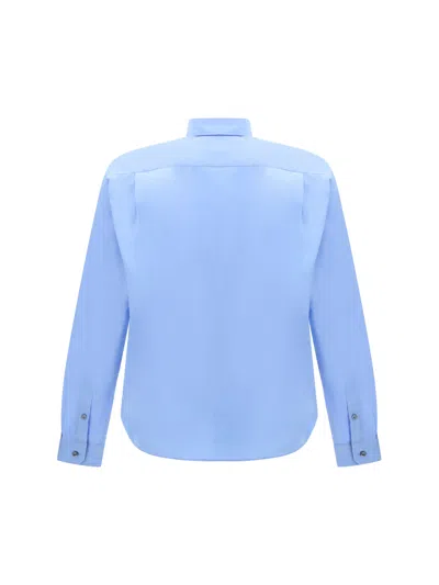 Prada Light Blue Stretch Poplin Shirt In Blue