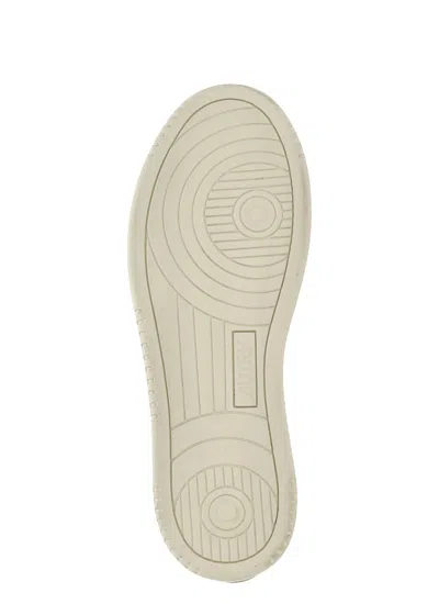Autry Dallas Low Marshmallow Leather And Brown Sugar Sneakers In White