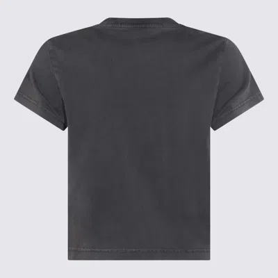 Alexander Wang Crew Neck Short Sleeves Cropped Length In Black