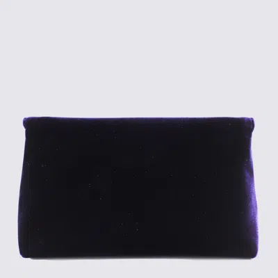 Tom Ford Dark Blue Velvet Shoulder Bag