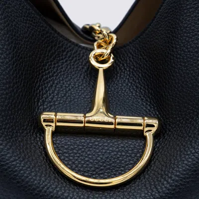 Gucci Black Leather Softbit Maxi Totes