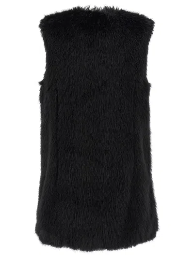 Herno Black Sleeveless Vest With Concealed Closure On The Front
