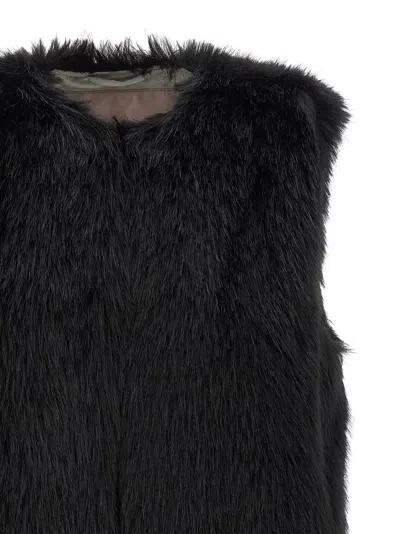 Herno Black Sleeveless Vest With Concealed Closure On The Front