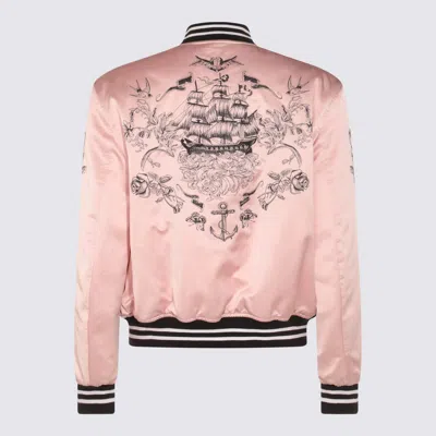 Alexander Mcqueen Casual Jacket With Embroidered Graphic Print In Pink