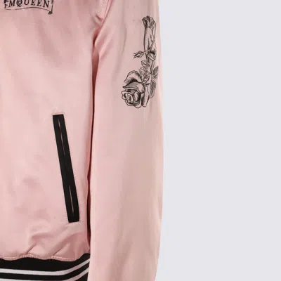 Alexander Mcqueen Casual Jacket With Embroidered Graphic Print In Pink