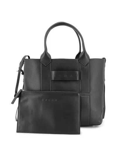 Hogan Black Script Medium Shopping Bag