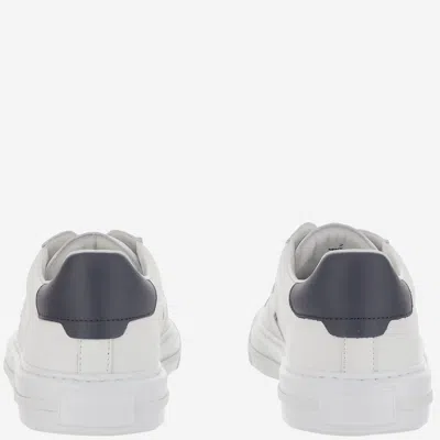 Hogan White Leather Sneakers With Logo Design And Rubber Sole