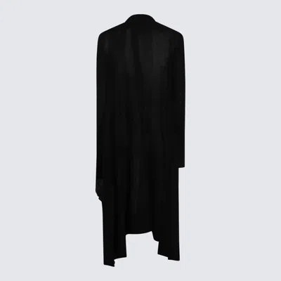 Rick Owens Asymmetric Drape Coat In Black