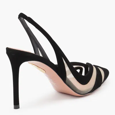 Aquazzura Mesh Panel Pointed Toe Stiletto Heel Pumps