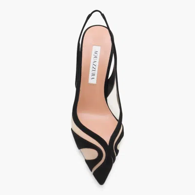 Aquazzura Mesh Panel Pointed Toe Stiletto Heel Pumps