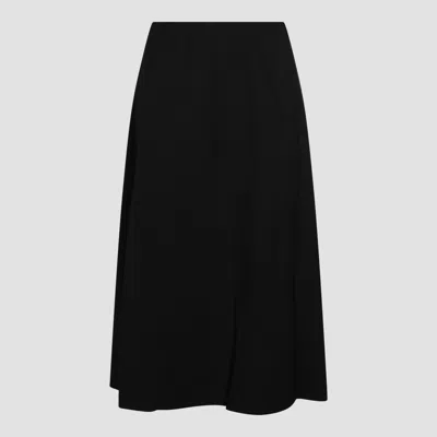 Brunello Cucinelli Gathered Cotton-blend Midi Skirt In Black