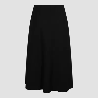 Brunello Cucinelli Gathered Cotton-blend Midi Skirt In Black