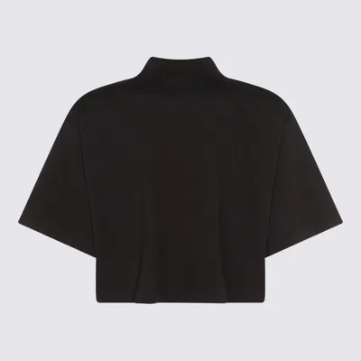 Alexander Wang Cropped Polo Collar Top In Black