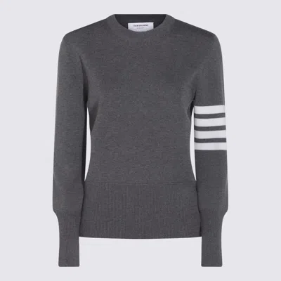 Thom Browne Dark Grey Wool Knitwear In Gray