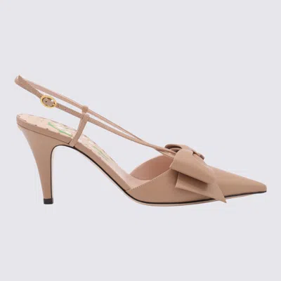 Valentino Bowow 85 Leather Slingback Pumps