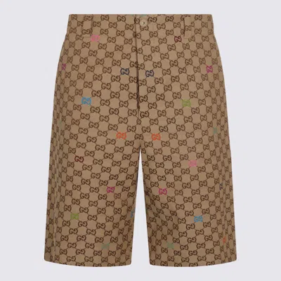 Gucci Gg Fabric Bermuda Shorts In Brown