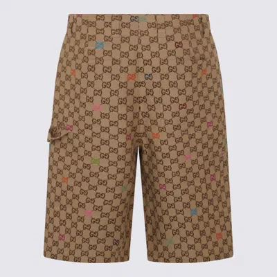 Gucci Gg Fabric Bermuda Shorts In Brown