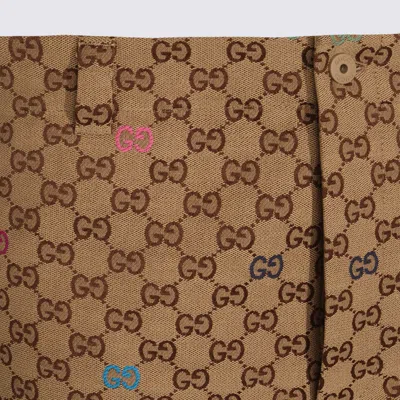 Gucci Gg Fabric Bermuda Shorts In Brown