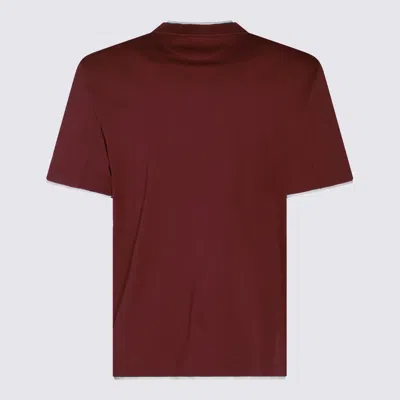 Brunello Cucinelli Crew Neck Plain Design Short Sleeves In Red