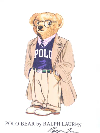 Polo Ralph Lauren White Polo Bear T-shirt Custom Slim-fit In White