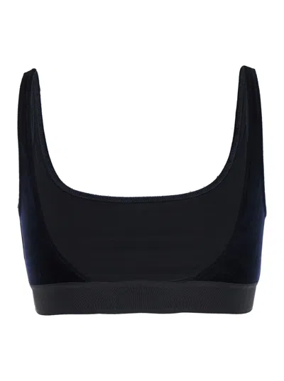 Tom Ford Stretch Lustrous Velour Signature Bralette Clothing In Blue