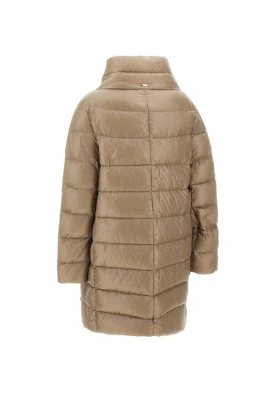 Herno High-neck Down Coat In Brown