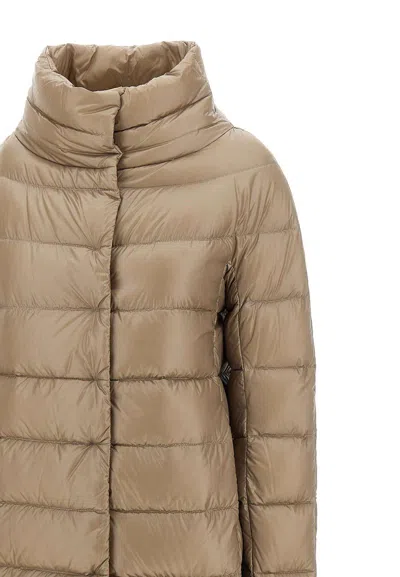 Herno High-neck Down Coat In Brown