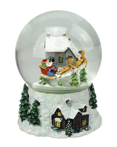 Northlight 6.75in Musical & Animated Santa & Reindeer Rotating Christmas Water Globe In Multi