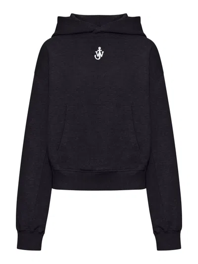 Jw Anderson Jwa Anchor Logo Cropped Sweatshirt