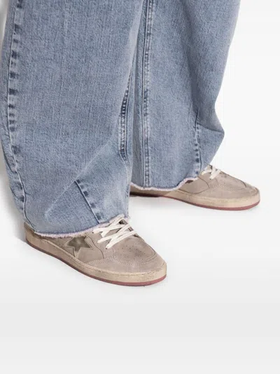 Golden Goose 'star Emblem' Perforated Sneakers With Metallic Accent In Brown